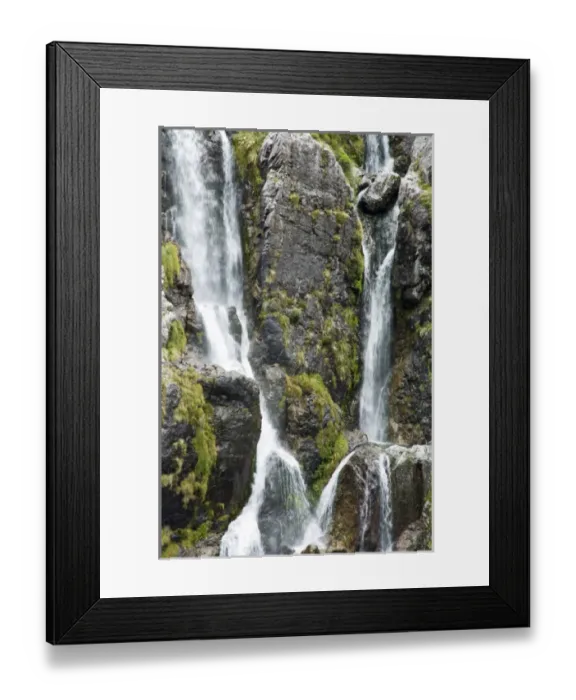 Framed Print : New Zealand, South Island, Arthurs Pass National Park. Smaller waterfalls near Waimakariri falls Framed Print : New Zealand, South Island, Arthurs Pass National Park. Smaller waterfalls near Waimakariri falls