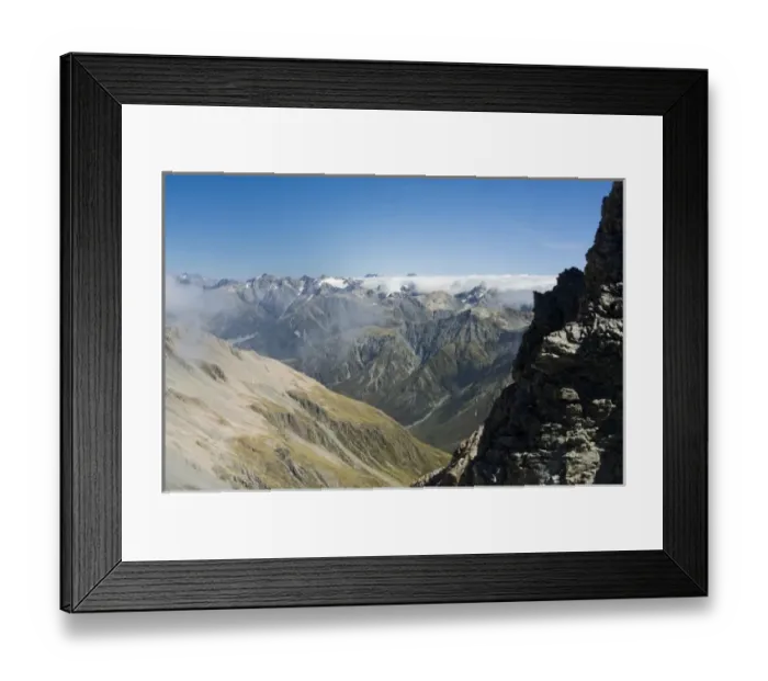 Framed Print : New Zealand, South Island, Arthurs Pass National Park. View from top of Marmaduke Dixon Glacier Framed Print : New Zealand, South Island, Arthurs Pass National Park. View from top of Marmaduke Dixon Glacier
