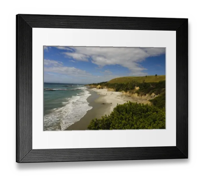 Framed Print : New Zealand, South Island, Otago Peninsula. Coastline south of Dunedin Framed Print : New Zealand, South Island, Otago Peninsula. Coastline south of Dunedin
