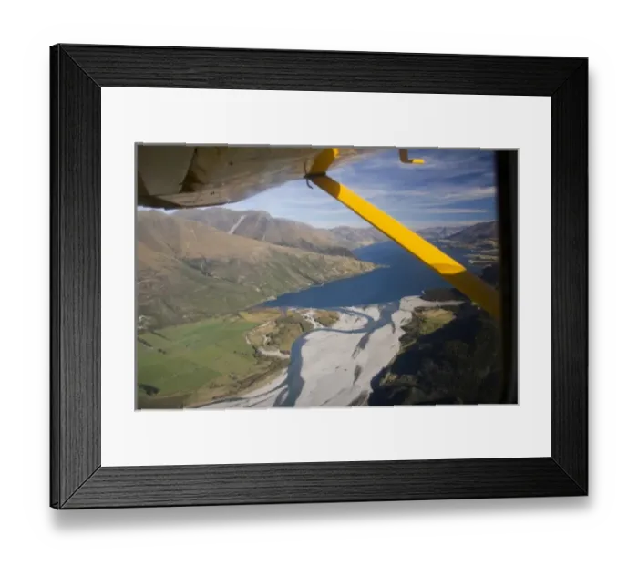 Framed Print : Queenstown, New Zealand. An aerial journey across the south island into Milford Sound