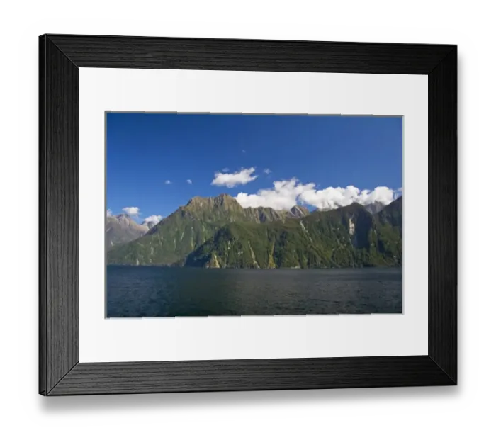 Framed Print : Milford Sound, New Zealand. An afternoon cruise through Milford sound is a popular activity Framed Print : Milford Sound, New Zealand. An afternoon cruise through Milford sound is a popular activity