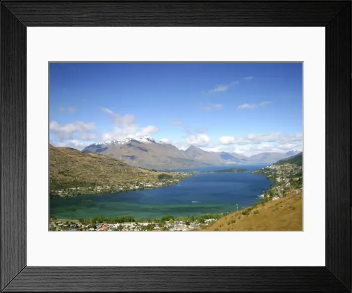 Framed Print : Queenstown, New Zealand. A helicopter ride around Queenstown shows stunning views