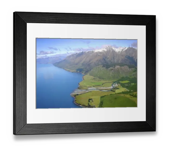 Framed Print : Queenstown, New Zealand. A helicopter ride around Queenstown shows stunning views