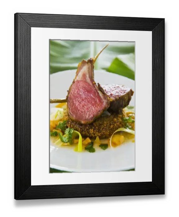 Framed Print : Spiced Lamb Rack, Antigua, West Indies, Caribbean, Central America Framed Print : Spiced Lamb Rack, Antigua, West Indies, Caribbean, Central America