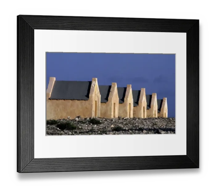 Framed Print : Slave huts, Bonaire Framed Print : Slave huts, Bonaire