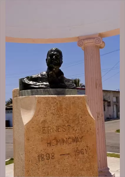 Havana Cuba Habana bust of Ernest Hemingway in Cojimar, the fishing village that