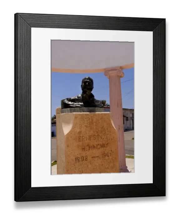 Framed Print : Havana Cuba Habana bust of Ernest Hemingway in Cojimar, the fishing village that Framed Print : Havana Cuba Habana bust of Ernest Hemingway in Cojimar, the fishing village that