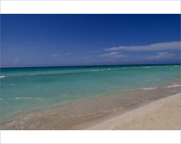 Beautiful blue water and beaches of Cubas best beach called Varadero in Cuba