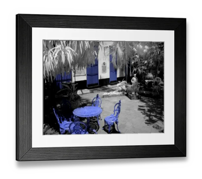Framed Print : Infra red image with blue chairs in Guanabacoa area of Havana Cuba of the Santeria Framed Print : Infra red image with blue chairs in Guanabacoa area of Havana Cuba of the Santeria