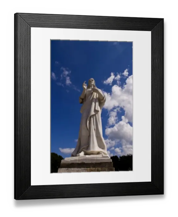 Framed Print : Close up of famous Christ statue on top of mountain overlooking Havana Cuba Framed Print : Close up of famous Christ statue on top of mountain overlooking Havana Cuba
