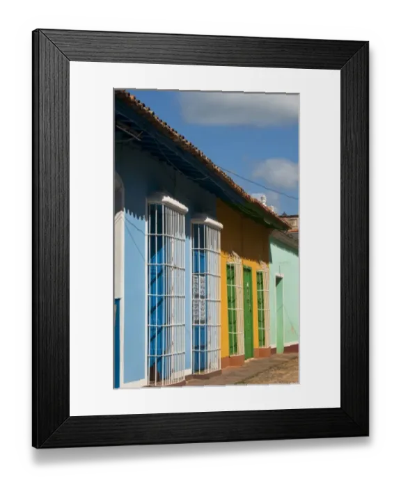 Framed Print : Beautiful homes in Colonial city of Trinidad Cuba