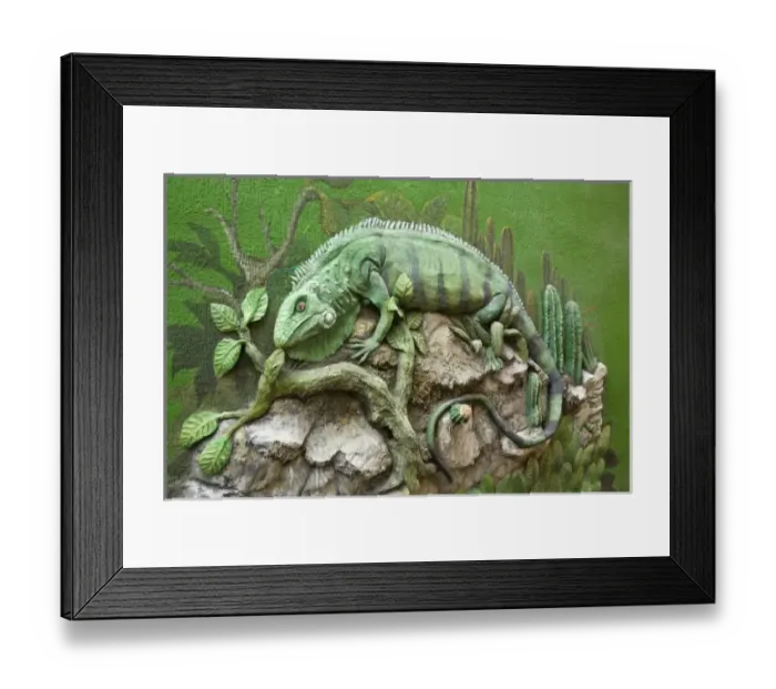 Framed Print : Caribbean, Netherlands Antilles, Curacao, Willemstad. 3D mural of iguana by Estaban Framed Print : Caribbean, Netherlands Antilles, Curacao, Willemstad. 3D mural of iguana by Estaban