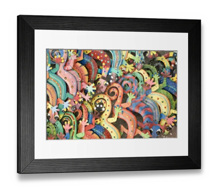 Framed Print : Caribbean, Netherlands Antilles, Curacao, Willemstad. Metal iguana souvenirs on display Framed Print : Caribbean, Netherlands Antilles, Curacao, Willemstad. Metal iguana souvenirs on display