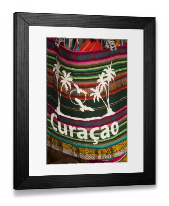 Framed Print : Caribbean, Netherlands Antilles, Curacao, Willemstad. Souvenir tote bags on display Framed Print : Caribbean, Netherlands Antilles, Curacao, Willemstad. Souvenir tote bags on display
