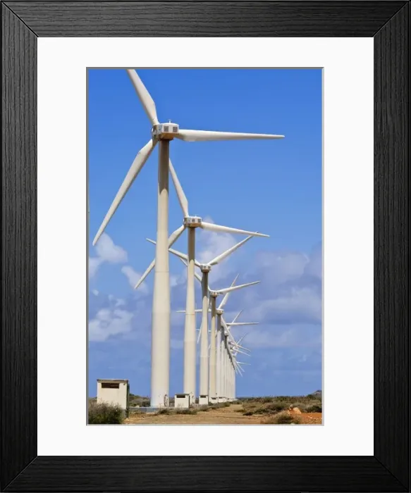 Framed Print : Curacao. WInd turbines, Curacao Framed Print : Curacao. WInd turbines, Curacao