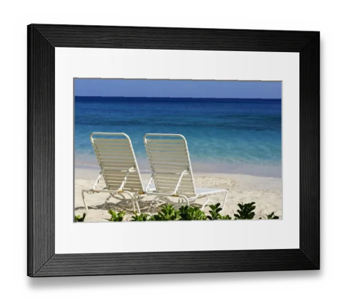 Framed Print : Grenada. Beach chairs on Grand Anse Beach Grenada Framed Print : Grenada. Beach chairs on Grand Anse Beach Grenada
