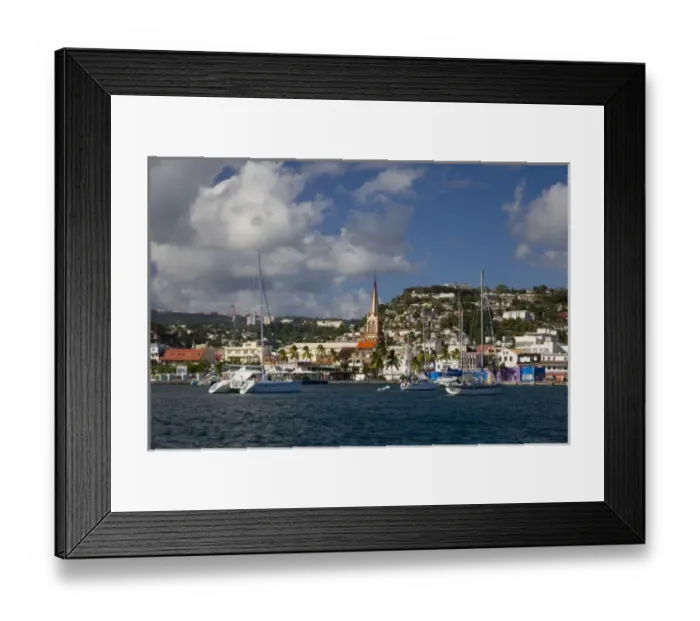 Framed Print : MARTINIQUE. French Antilles. West Indies. City of Fort-de-France below cumulus clouds Framed Print : MARTINIQUE. French Antilles. West Indies. City of Fort-de-France below cumulus clouds
