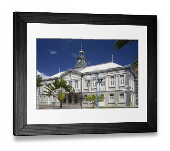 Framed Print : MARTINIQUE. French Antilles. West Indies. Fort-de-France. City Hall (Hotel Ville) downtown