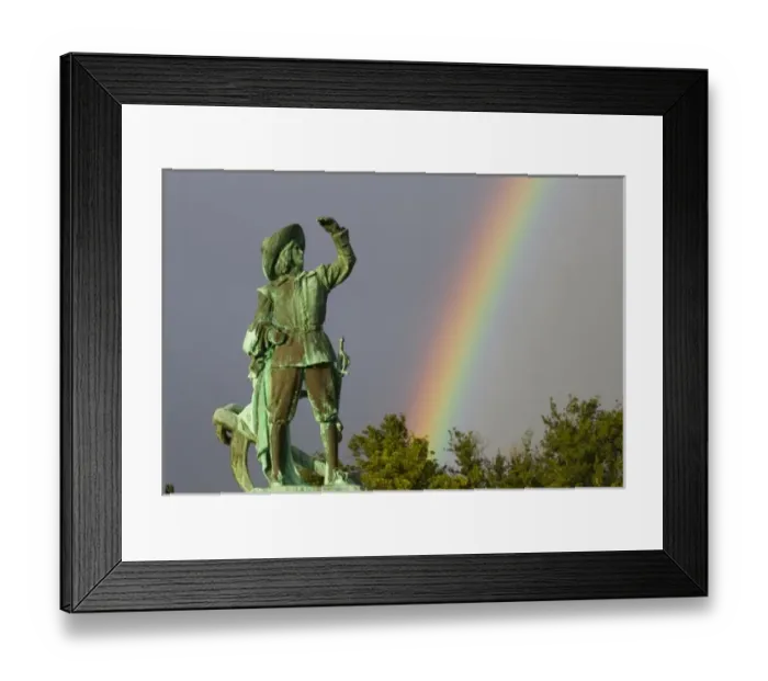 Framed Print : MARTINIQUE. French Antilles. West Indies. Fort-de-France. Rainbow & statue of Pierre Framed Print : MARTINIQUE. French Antilles. West Indies. Fort-de-France. Rainbow & statue of Pierre