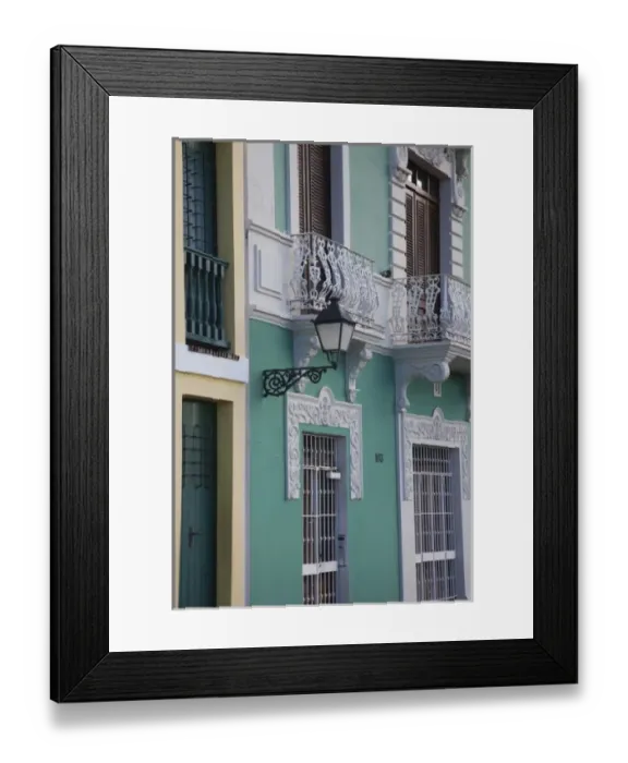 Framed Print : Puerto Rico, San Juan, Old San Juan, building detail on Tetuan Street Framed Print : Puerto Rico, San Juan, Old San Juan, building detail on Tetuan Street