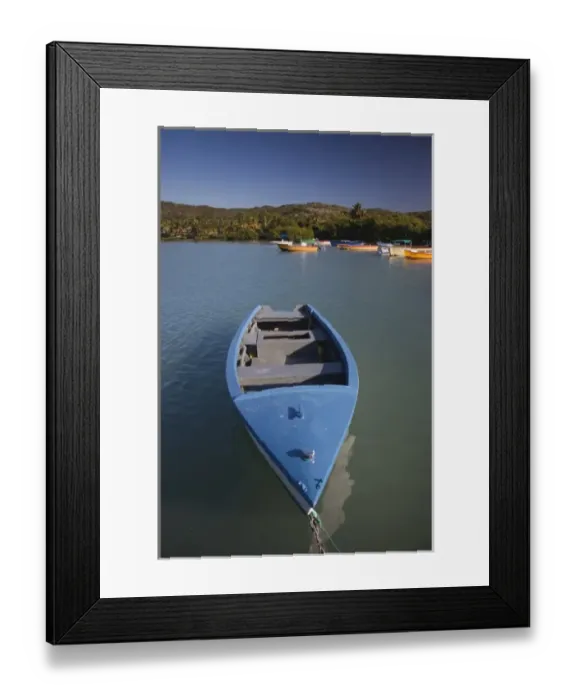 Framed Print : Puerto Rico, South Coast, Guanica, Bahia de la Ballena bay, boats Framed Print : Puerto Rico, South Coast, Guanica, Bahia de la Ballena bay, boats