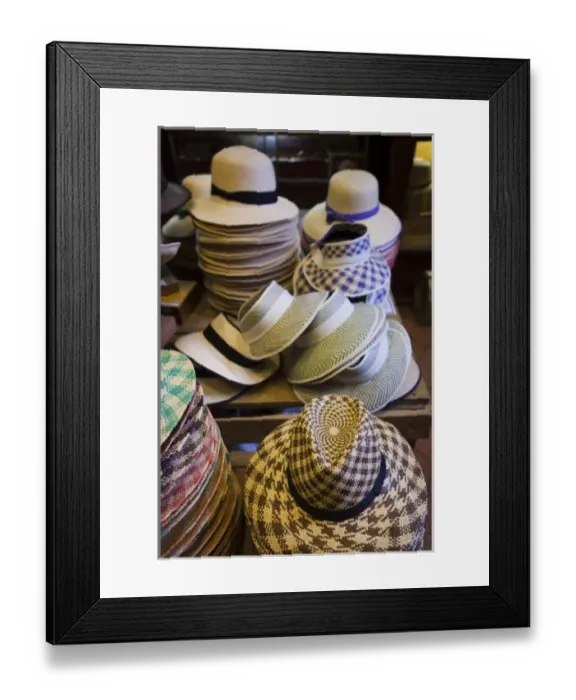 Framed Print : Puerto Rico, San Juan, Old San Juan, straw hats Framed Print : Puerto Rico, San Juan, Old San Juan, straw hats