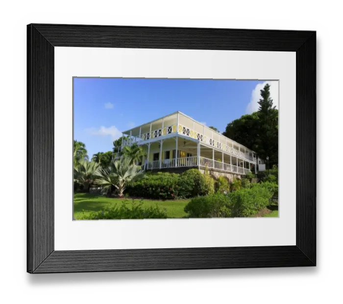 Framed Print : Ottleys Plantation Inn, historic sugar mill, St Kitts, Caribbean Framed Print : Ottleys Plantation Inn, historic sugar mill, St Kitts, Caribbean
