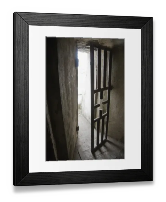 Framed Print : Africa, West Africa, Ghana, Elmina. Door leading out of slave holding cell at Cape Coast Castle Framed Print : Africa, West Africa, Ghana, Elmina. Door leading out of slave holding cell at Cape Coast Castle