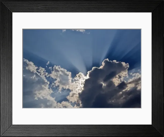 Framed Print : Sunbeams streaking through clouds, Masai Mara, Kenya