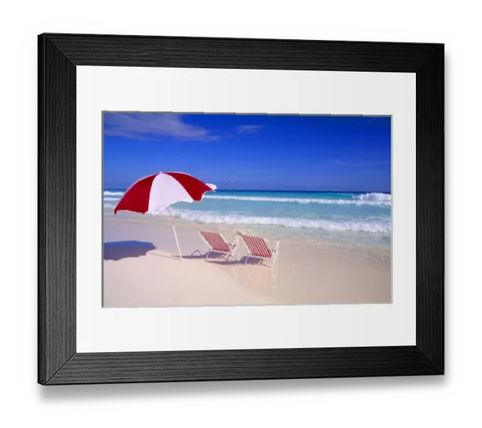 Framed Print : Caribbean scene, on the beach, relaxing
