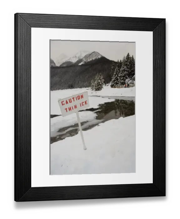 Framed Print : Canada, Alberta, Lake Louise. Farimont Chateau Lake Louise, winter views around Lake Louise