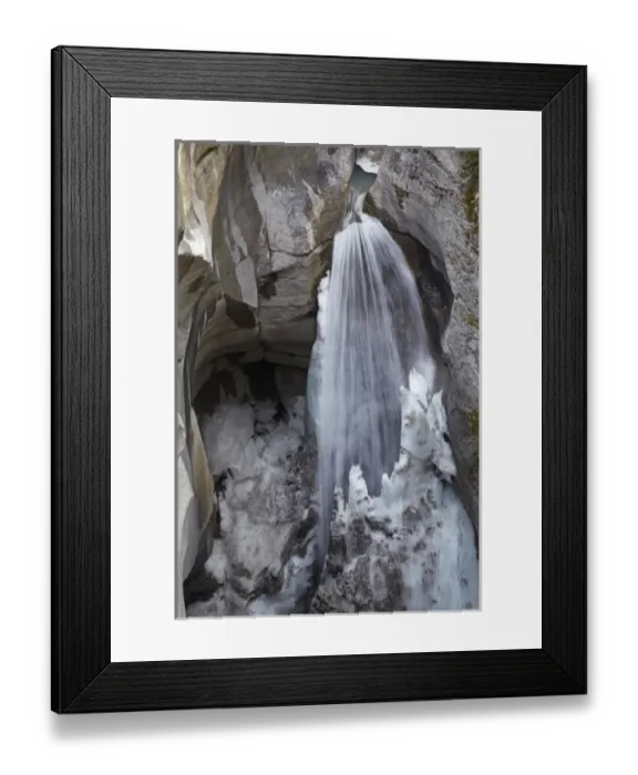 Framed Print : Waterfall and ice, Maligne Canyon, Jasper National Park, Alberta, Canada Framed Print : Waterfall and ice, Maligne Canyon, Jasper National Park, Alberta, Canada