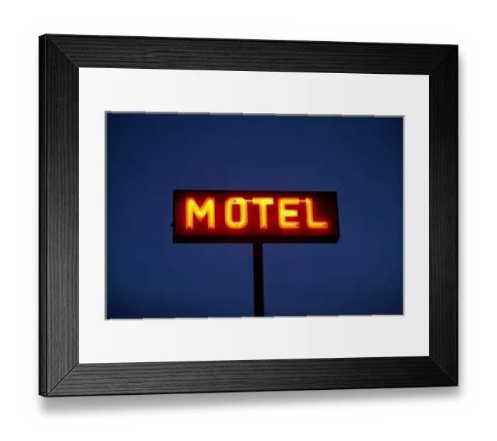 Framed Print : Motel Sign, Fort MacLeod, Alberta, Canada Framed Print : Motel Sign, Fort MacLeod, Alberta, Canada