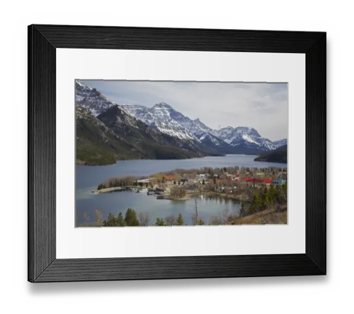 Framed Print : Waterton Township, Waterton Lake, Waterton Lakes National Park, Alberta, Canada Framed Print : Waterton Township, Waterton Lake, Waterton Lakes National Park, Alberta, Canada