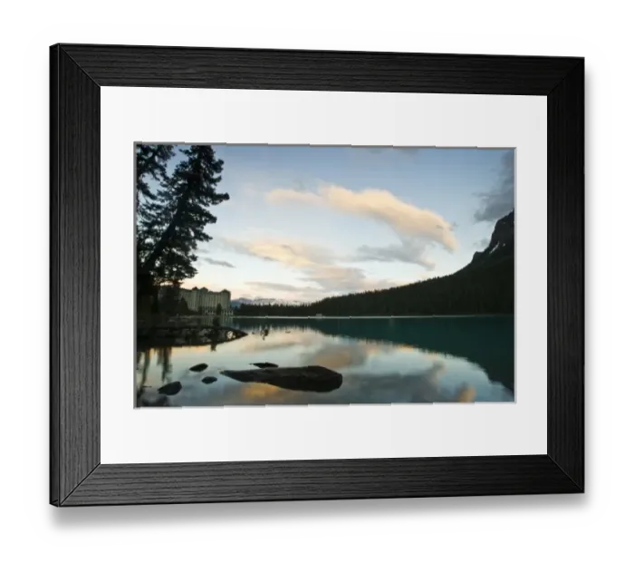 Framed Print : Canada, Alberta, Banff National Park, Lake Louise and hotel at sunset Framed Print : Canada, Alberta, Banff National Park, Lake Louise and hotel at sunset