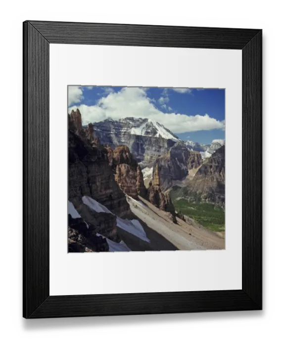 Framed Print : Canada, Alberta, Sentinal Pass. Hikers are rewarded with a spectacular view from Sentinal Pass