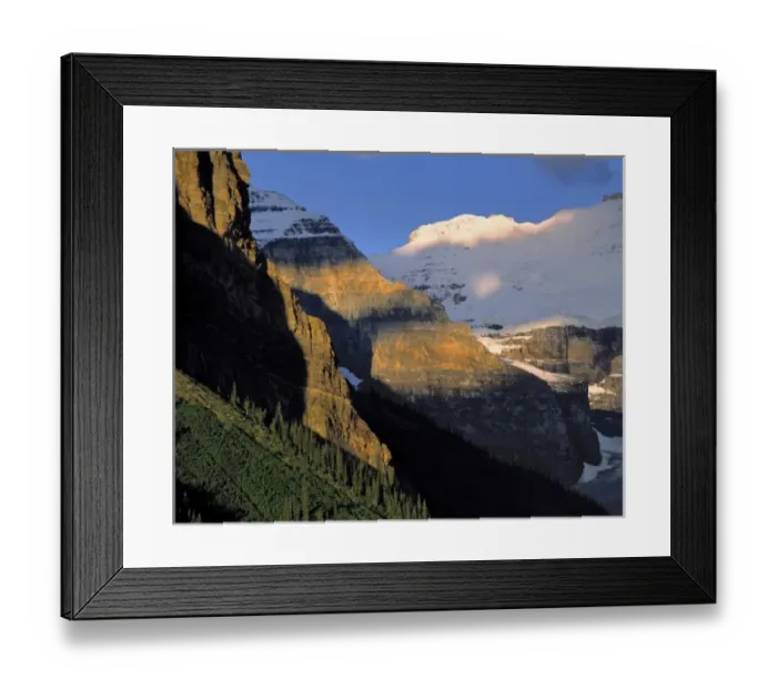 Framed Print : Canada, Alberta, Rocky Mountains. Victoria Glacier and the Canadian Rockies above