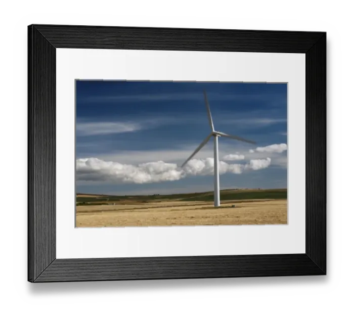 Framed Print : Windmill power generation in Alberta, Canada