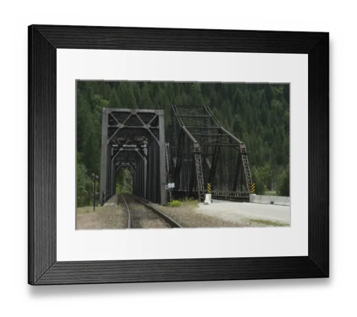 Framed Print : BC: Waneta, Columbia River Basin, RR and automobile bridges over Pend d Oreille Framed Print : BC: Waneta, Columbia River Basin, RR and automobile bridges over Pend d Oreille
