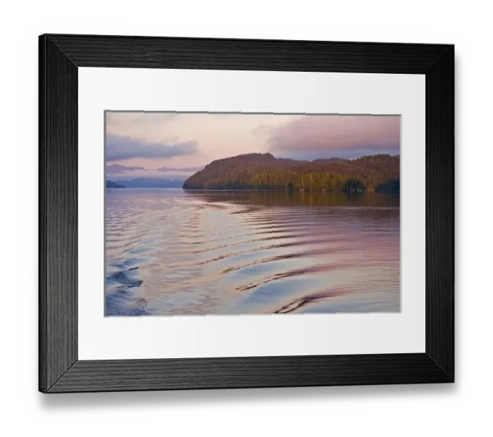 Framed Print : Canada, British Columbia, Calvert Island. Boat wake in water at sunset Framed Print : Canada, British Columbia, Calvert Island. Boat wake in water at sunset