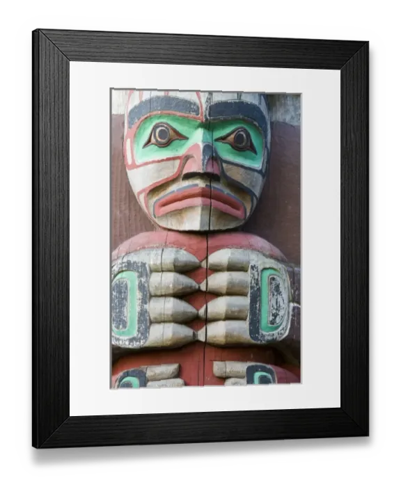Framed Print : Totem pole at the Royal BC Museum in Victoria British Columbia Canada