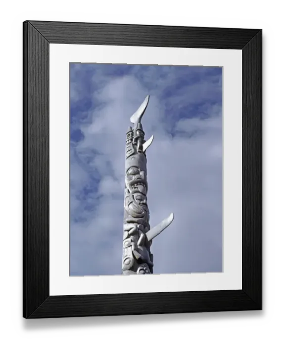 Framed Print : Canada, British Columbia, Queen Charlotte Islands, Graham Island. Totem pole in Framed Print : Canada, British Columbia, Queen Charlotte Islands, Graham Island. Totem pole in