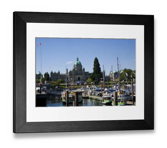 Framed Print : North America, Canada, British Columbia, Victoria. The harbor at Victoria, BC