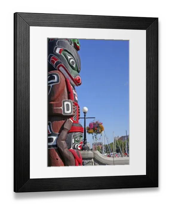 Framed Print : Totem hanging floral baskets along waterfront Victoria British Columbia Framed Print : Totem hanging floral baskets along waterfront Victoria British Columbia