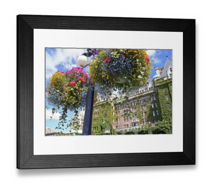 Framed Print : Hanging flowers lamppost Empress Hotel Victoria British Columbia Canada Framed Print : Hanging flowers lamppost Empress Hotel Victoria British Columbia Canada