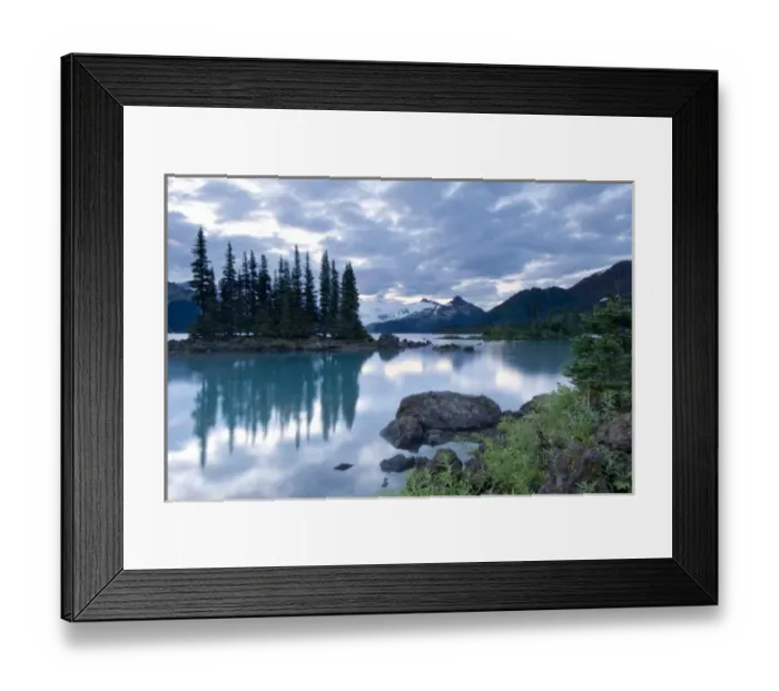 Framed Print : Battleship Islands in the glacial Garibaldi Lake, Garibaldi Provincial Park, British