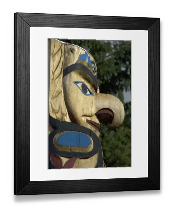 Framed Print : Thunderbird Project Featuring Tseshaht Totem Poles, Port Alberni, British Columbia