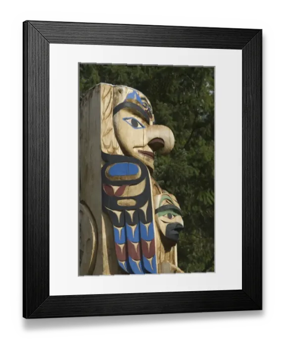 Framed Print : Thunderbird Project Featuring Tseshaht Totem Poles, Port Alberni, British Columbia