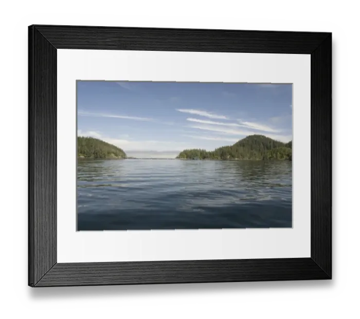 Framed Print : Fish Farm off Islet, Queen Charlotte Strait, British Columbia, Canada, August 2006