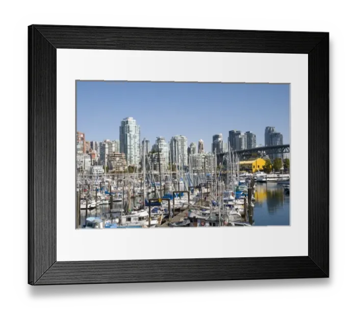 Framed Print : Marina on False Creek overlooking the skyline of downtown Vancouver, BC, Canada Framed Print : Marina on False Creek overlooking the skyline of downtown Vancouver, BC, Canada